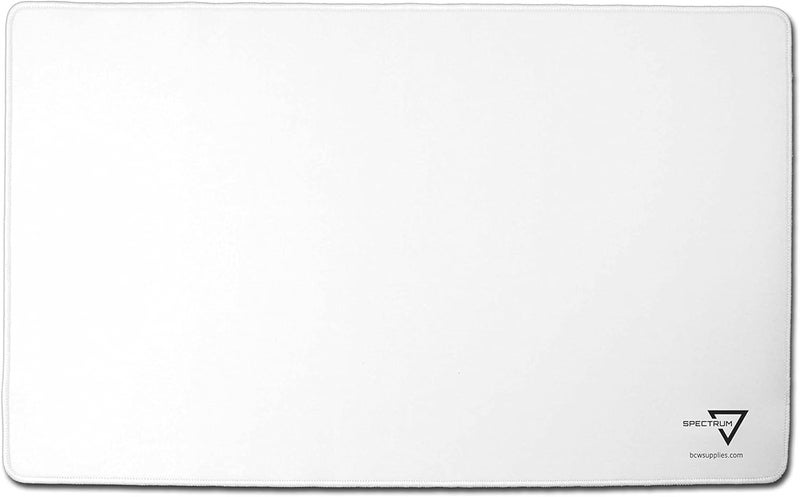 BCW Spectrum Playmat – White (24" x 14") | Stitched Edges for Durability | Ideal for TCG, Tabletop Gaming & Magic: The Gathering (White) - Image 1